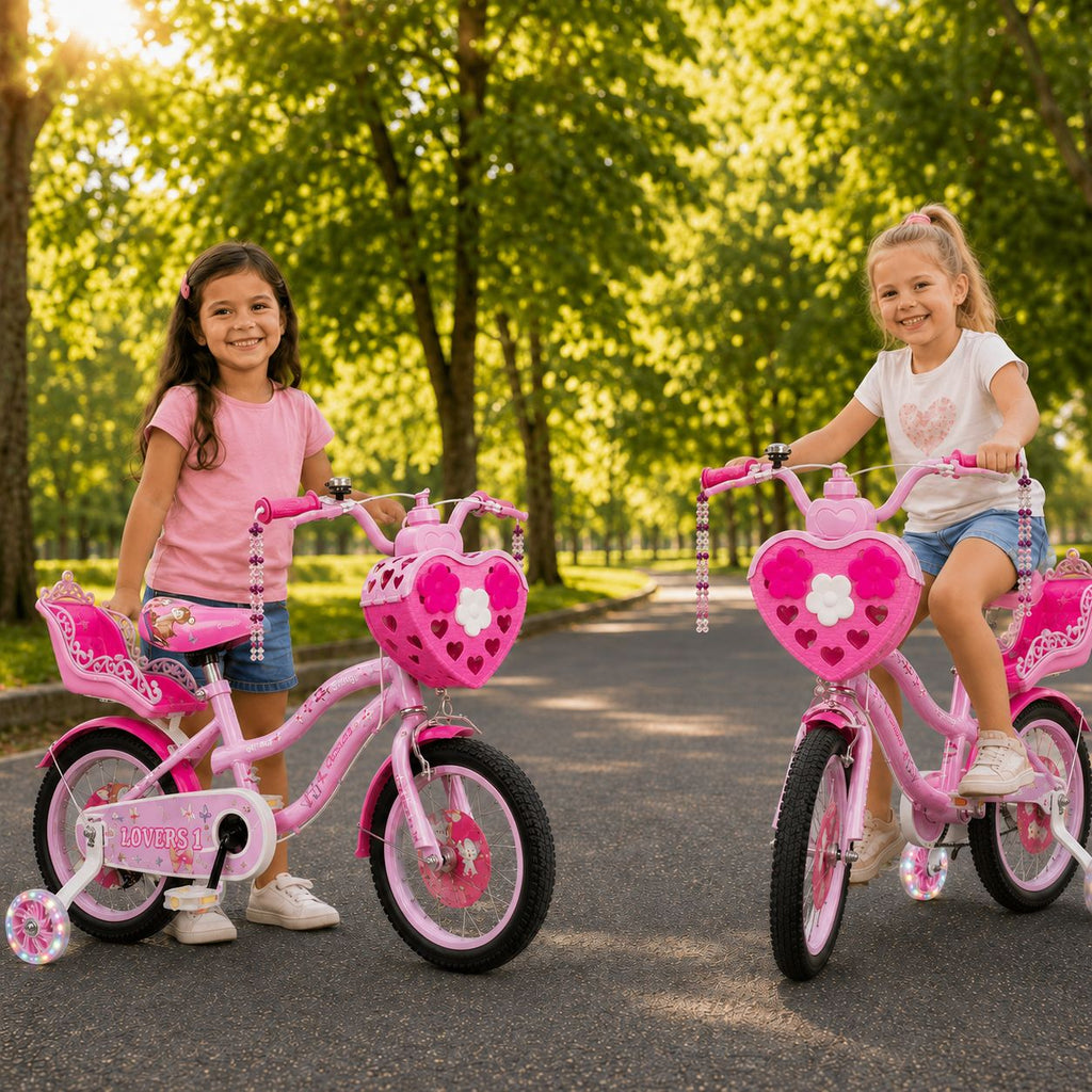 Bicicleta Infantil Rosa Menina Aro 16 Lovers 1 Led Premium