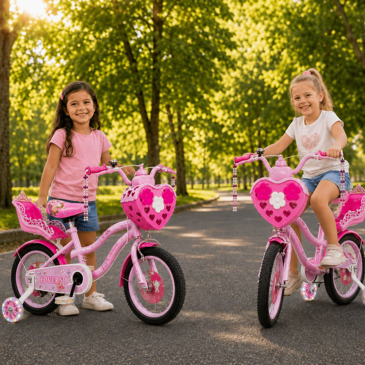 Bicicleta Infantil Rosa Menina Aro 16 Lovers 1 Led Premium