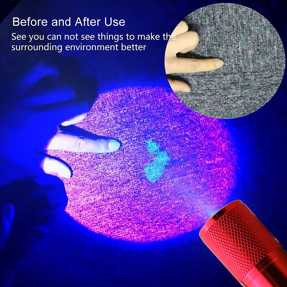 Mini uv ultra violeta 9 led lanterna tocha 4.5v luz à prova dwaterproof água lâm