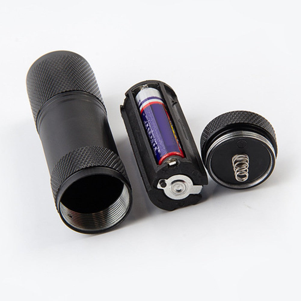 Mini uv ultra violeta 9 led lanterna tocha 4.5v luz à prova dwaterproof água lâm