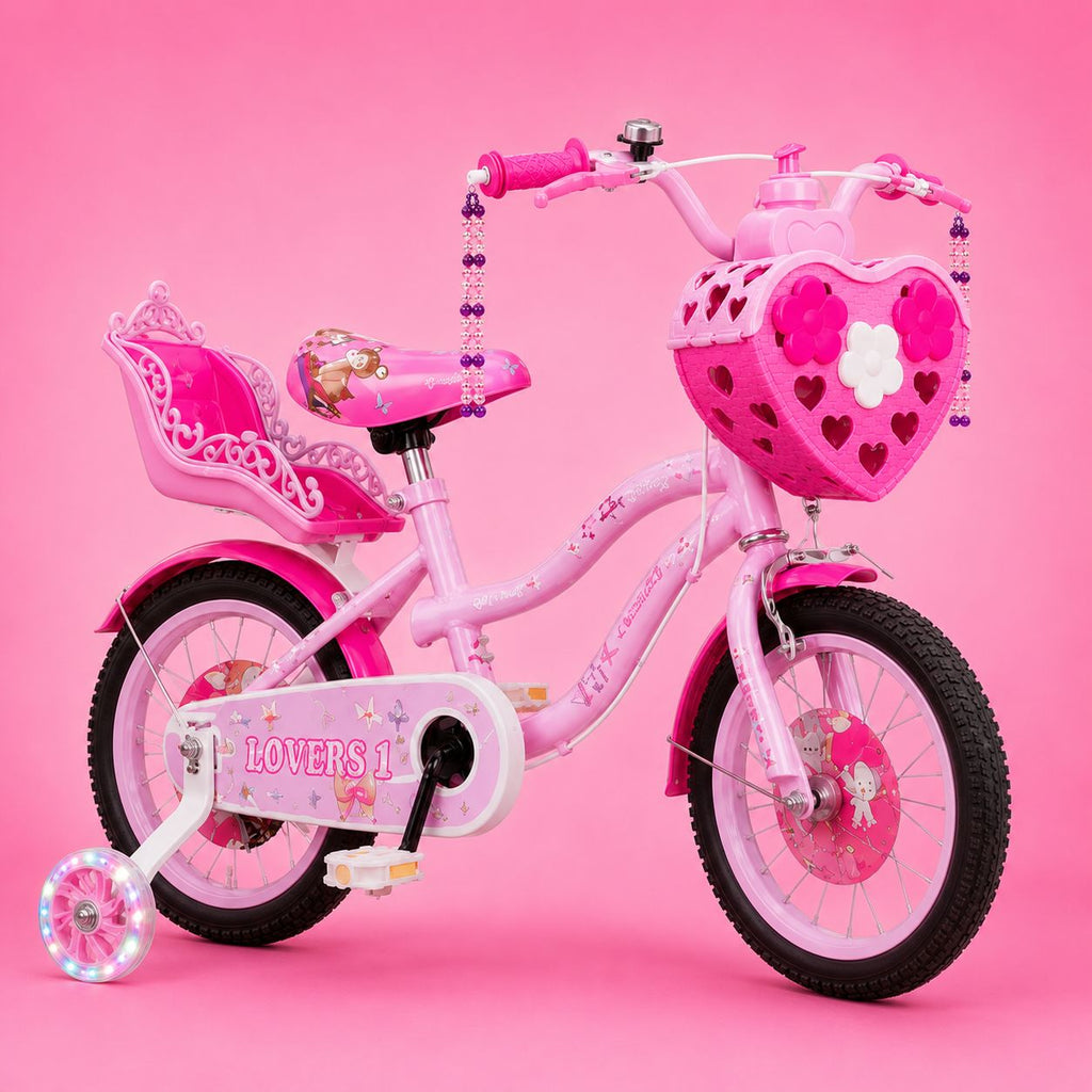 Bicicleta Infantil Rosa Menina Aro 16 Lovers 1 Led Premium